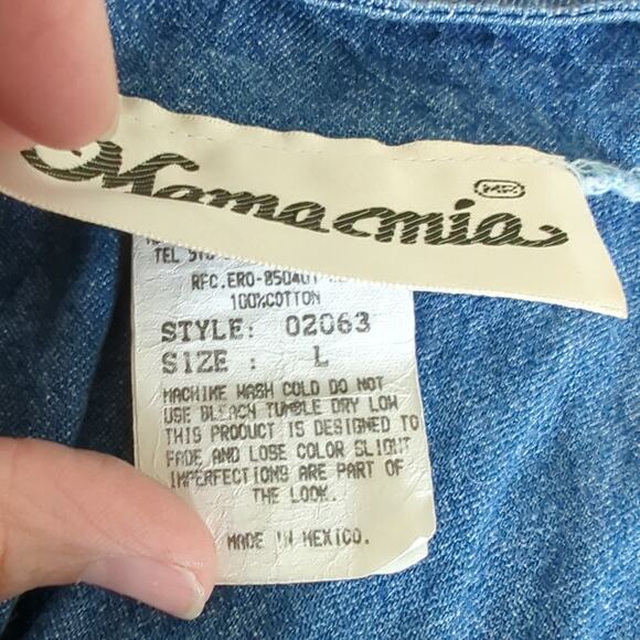 Vintage 80s Denim Blue Womens Jumpsuit Western Cowgirl Button Front Size Large - Picture 6 of 9